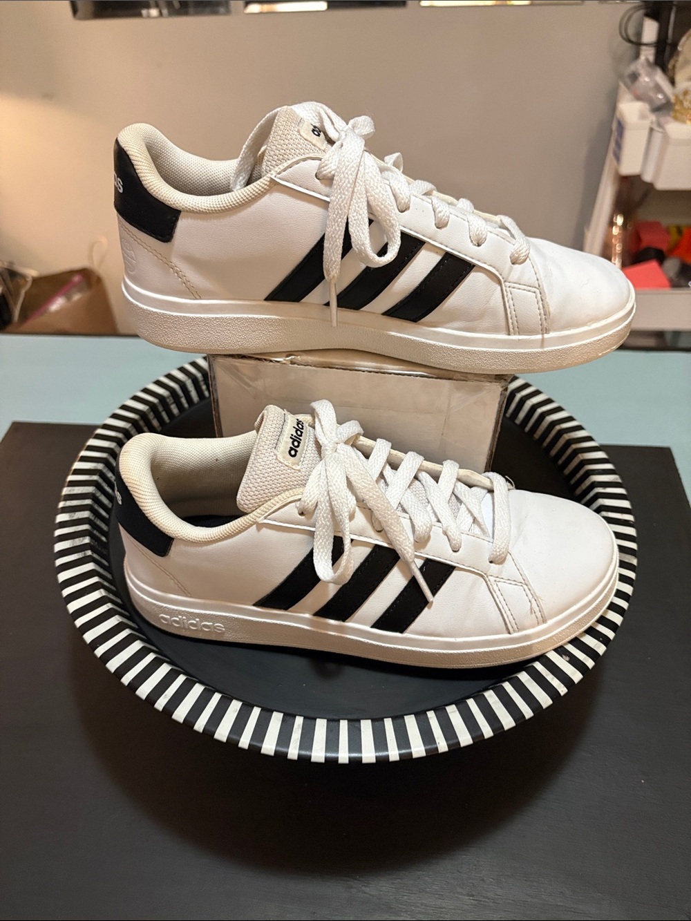 adidas White and Black Low-Top Sneakers